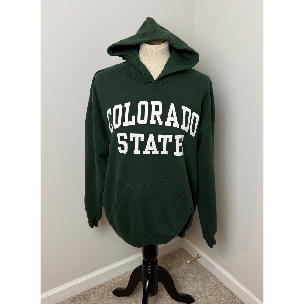 Gildan Colorado State University Hoodie Forest Green CSU Sweatshirt Medium